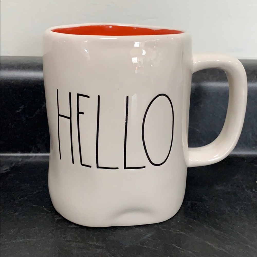 Rae Dunn HELLO Orange Mug